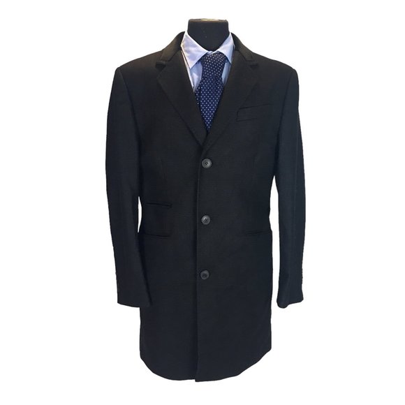 Marks & Spencer Other - M&S Mens Wool Rich Overcoat Jacket Black Chest 38-40" Velvet Collar Business